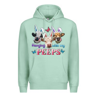 Seafoam Hanging With My Peeps Cows Premium Hoodie - RanaPortraitStore