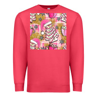 Cardinal christmas cake and pink mug seamless pattern bbs Premium Sweatshirt - BundleAndBundleShop