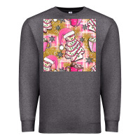 Charcoal Heather christmas cake and pink mug seamless pattern bbs Premium Sweatshirt - BundleAndBundleShop