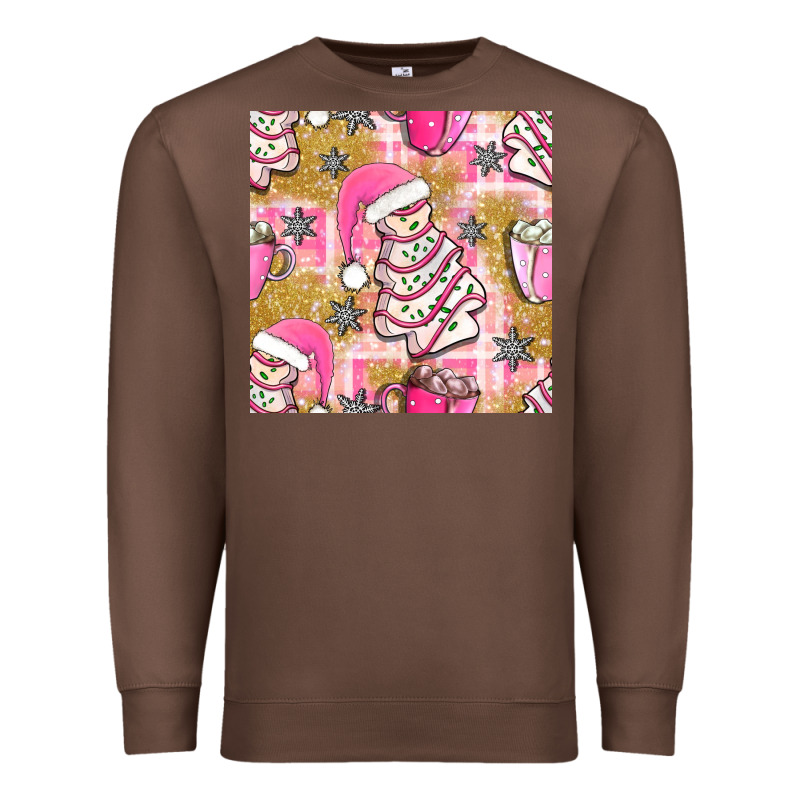 Christmas Cake And Pink Mug Seamless Pattern Bbs Premium Sweatshirt by BundleAndBundleShop | Teevron