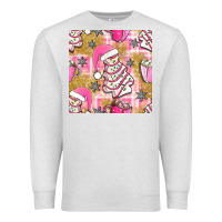 Oatmeal Heather christmas cake and pink mug seamless pattern bbs Premium Sweatshirt - BundleAndBundleShop