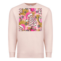Pale Pink christmas cake and pink mug seamless pattern bbs Premium Sweatshirt - BundleAndBundleShop