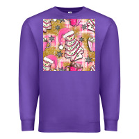 Purple christmas cake and pink mug seamless pattern bbs Premium Sweatshirt - BundleAndBundleShop