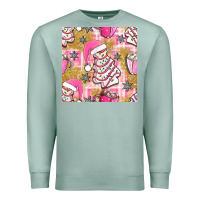Seafoam christmas cake and pink mug seamless pattern bbs Premium Sweatshirt - BundleAndBundleShop