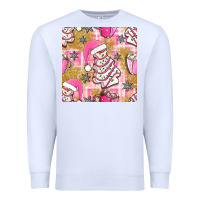 White christmas cake and pink mug seamless pattern bbs Premium Sweatshirt - BundleAndBundleShop