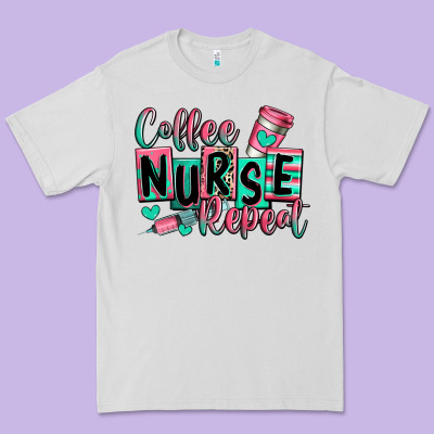 Premium Tee coffee nurse repeat