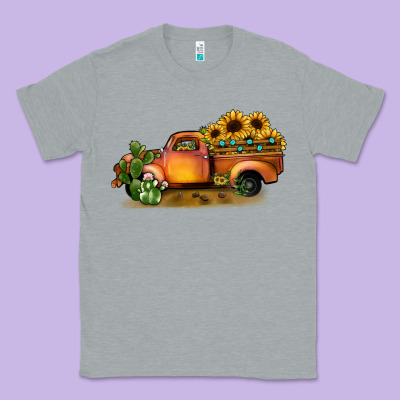 Sunflower Truck Classic Tee Designed By Jahusdesignshop
