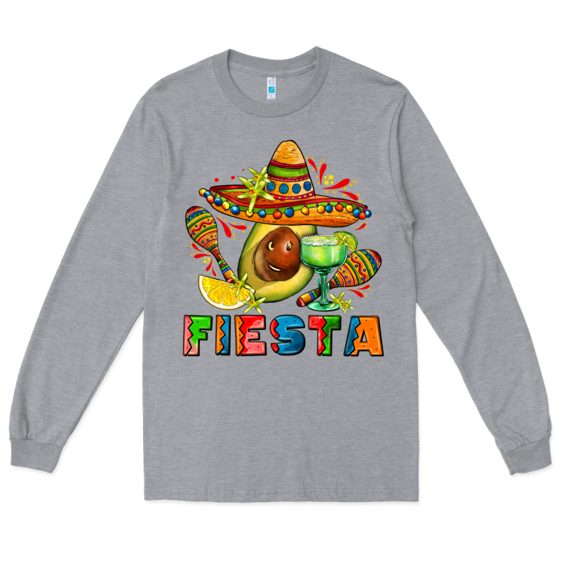 Fıesta With Avocado And Sombrero Long Sleeve Tee by AdoDesignShop | Teevron