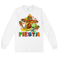 White fıesta with avocado and sombrero Long Sleeve Tee - AdoDesignShop