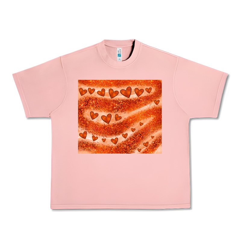 Orange Glitter Heart Urban Heavy Tee by JahusDesignShop | Teevron