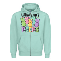 Seafoam what's up peeps Zipper Hoodie - MaliasSmallBusiness