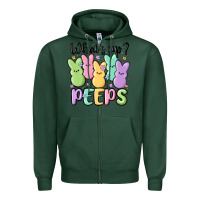 Sports Green what's up peeps Zipper Hoodie - MaliasSmallBusiness