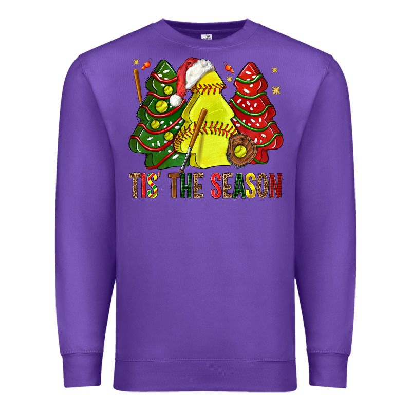 Tis' The Season Softball Christmas Cakes Bbs Premium Sweatshirt by BundleAndBundleShop | Teevron