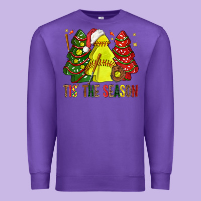 Tis' The Season Softball Christmas Cakes Bbs Premium Sweatshirt Designed By Bundleandbundleshop
