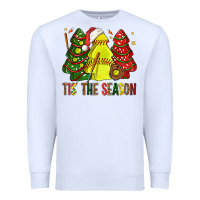 White tis' the season softball christmas cakes bbs Premium Sweatshirt - BundleAndBundleShop
