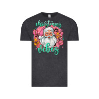 Vintage Black christmas vibes santa Vintage Tee - AdoDesignShop