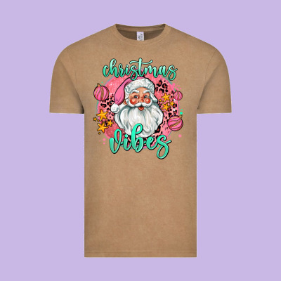 Christmas Vibes Santa Vintage Tee Designed By Adodesignshop