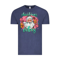 Vintage Denim christmas vibes santa Vintage Tee - AdoDesignShop
