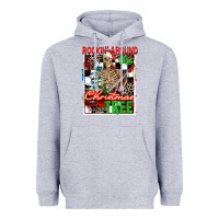 Heather Grey Rockin' around the Christmas tree skeleton Heavyweight Hoodie - NancyCooperArtShop