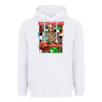 White Rockin' around the Christmas tree skeleton Heavyweight Hoodie - NancyCooperArtShop
