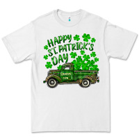 White happy st. patricks day shamrock farm truck Premium Tee - RanaPortraitStore