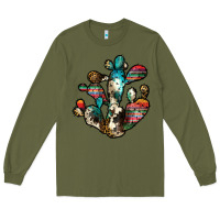 Army Green serape cactus Long Sleeve Tee - JahusDesignShop
