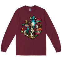Burgundy serape cactus Long Sleeve Tee - JahusDesignShop