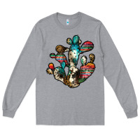 Heather Grey serape cactus Long Sleeve Tee - JahusDesignShop