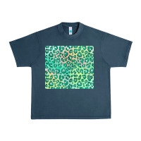 Midnight Navy green leopard glitter Urban Heavy Tee - JahusDesignShop
