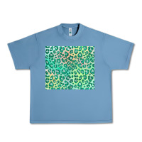 Pebble Blue green leopard glitter Urban Heavy Tee - JahusDesignShop