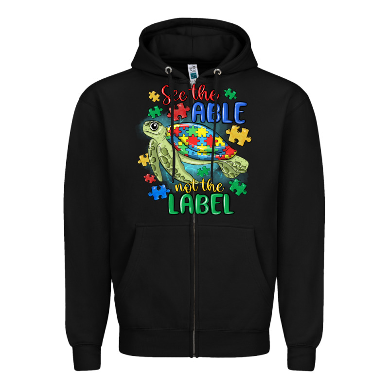 See The Able Not The Label Zipper Hoodie by MaliasSmallBusiness | Teevron