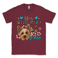 Burgundy life is better with a yorkie Classic Tee - Jasminsmagicworld