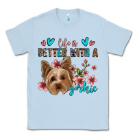Dusty Blue life is better with a yorkie Classic Tee - Jasminsmagicworld