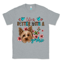Heather Grey life is better with a yorkie Classic Tee - Jasminsmagicworld