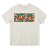 Cream Santa skeleton christmas Heavy Core Tee - Artiststas