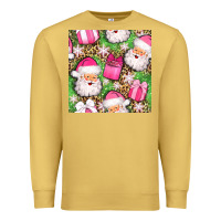 Antique Gold christmas santa claus and gift box seamless pattern bbs Premium Sweatshirt - BundleAndBundleShop
