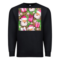 Black christmas santa claus and gift box seamless pattern bbs Premium Sweatshirt - BundleAndBundleShop