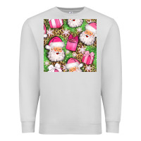 Dove Grey christmas santa claus and gift box seamless pattern bbs Premium Sweatshirt - BundleAndBundleShop