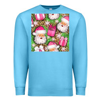 Ocean Blue christmas santa claus and gift box seamless pattern bbs Premium Sweatshirt - BundleAndBundleShop