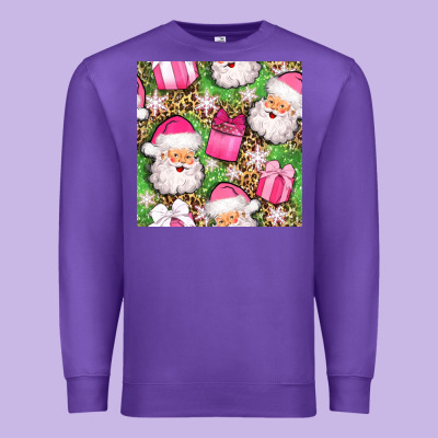 Christmas Santa Claus And Gift Box Seamless Pattern Bbs Premium Sweatshirt Designed By Bundleandbundleshop