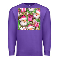 Purple christmas santa claus and gift box seamless pattern bbs Premium Sweatshirt - BundleAndBundleShop