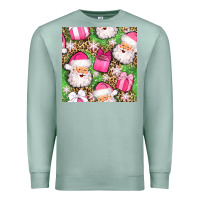 Seafoam christmas santa claus and gift box seamless pattern bbs Premium Sweatshirt - BundleAndBundleShop
