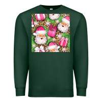 Sports Green christmas santa claus and gift box seamless pattern bbs Premium Sweatshirt - BundleAndBundleShop