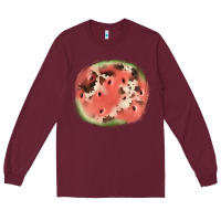 Burgundy watermelon cowhide patch3 Long Sleeve Tee - JahusDesignShop
