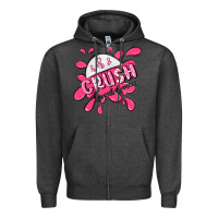 Charcoal Heather crush breast cancer Zipper Hoodie - MaliasSmallBusiness