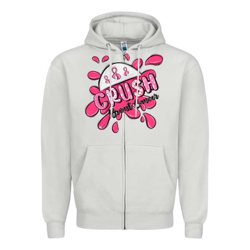 Crush Breast Cancer Zipper Hoodie by MaliasSmallBusiness | Teevron