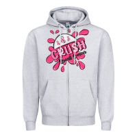 Heather Grey crush breast cancer Zipper Hoodie - MaliasSmallBusiness