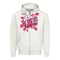 Oatmeal Heather crush breast cancer Zipper Hoodie - MaliasSmallBusiness