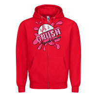 Red crush breast cancer Zipper Hoodie - MaliasSmallBusiness