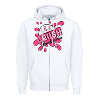White crush breast cancer Zipper Hoodie - MaliasSmallBusiness